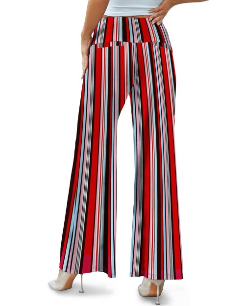 Design  Stripe Full Length Woman'S Casual Trousers Palazzo Casual Pants