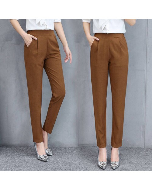 High Waist Autumn Straight Leg Slacks Office Lady Suit Pants Women Casual Trousers