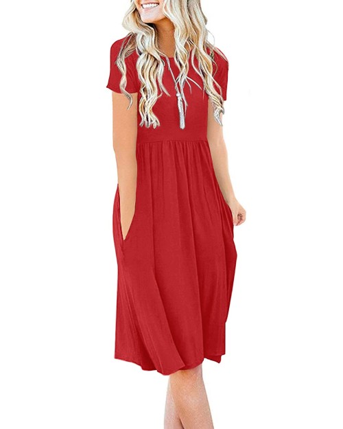 2023  Women's Solid Dress Short Sleeve Casual Plus Size Ruffle Maxi Dress