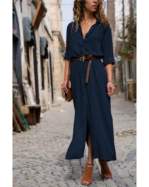 New fashion women temperament loose maxi shirt skirt