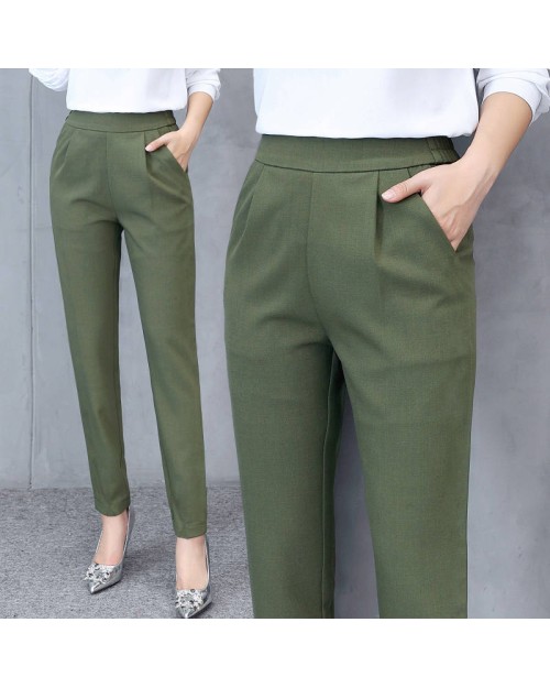 High Waist Autumn Straight Leg Slacks Office Lady Suit Pants Women Casual Trousers