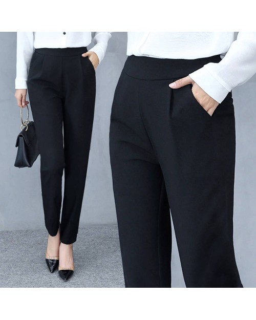 High Waist Autumn Straight Leg Slacks Office Lady Suit Pants Women Casual Trousers