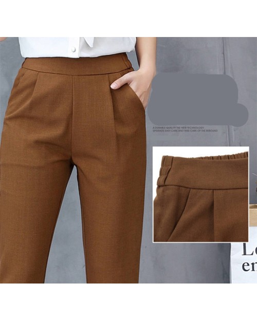 High Waist Autumn Straight Leg Slacks Office Lady Suit Pants Women Casual Trousers