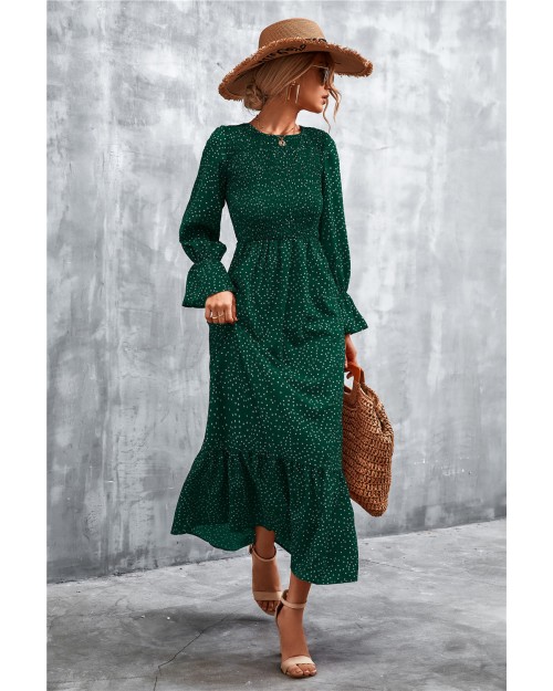 Spring 2023 new hot selling vintage polka-dot print long sleeves dress