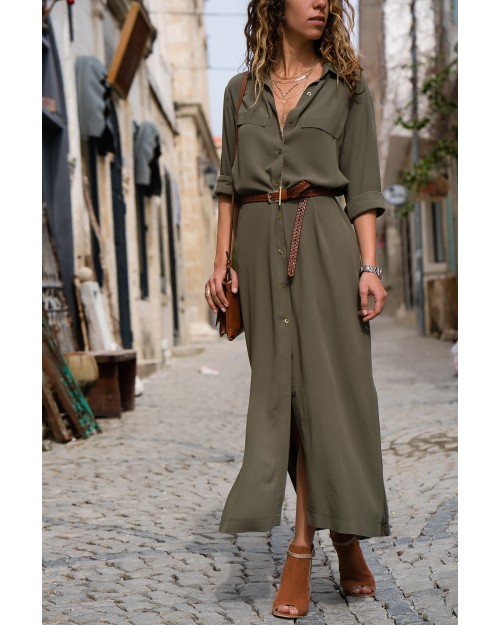 New fashion women temperament loose maxi shirt skirt