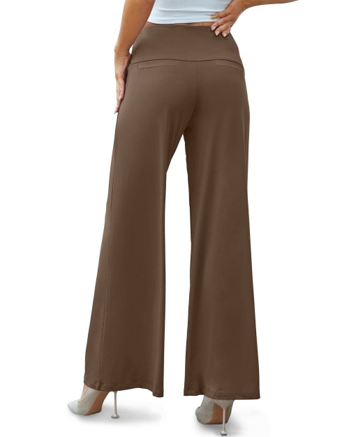 2023 Design Solid Color Ladies Formal Womens Pants Trousers Casual Palazzo Lounge Pants