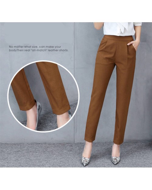 High Waist Autumn Straight Leg Slacks Office Lady Suit Pants Women Casual Trousers