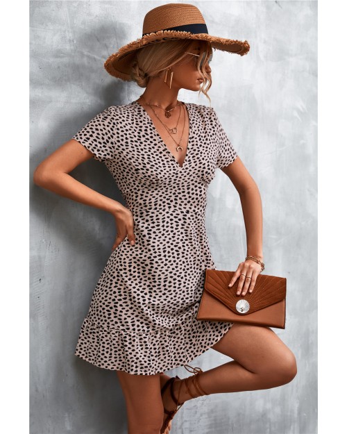 Spring summer hot sale Bohemian V-neck floral dress beach dress